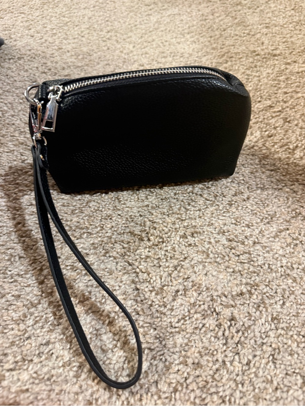 Black Faux Leather Wristlet Clutch NWOT